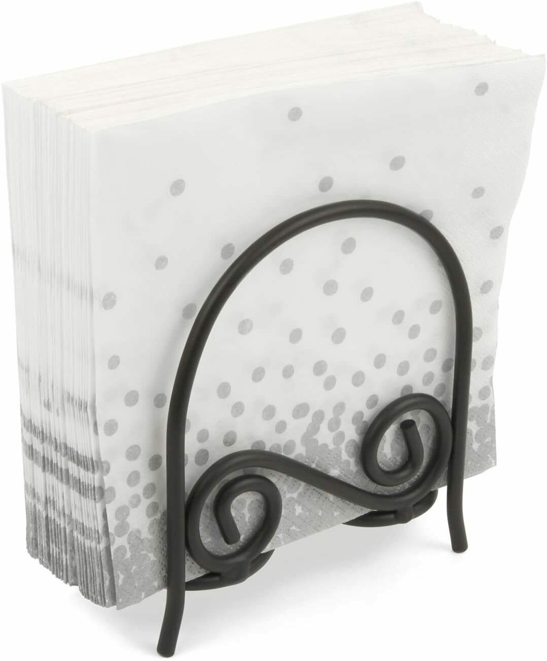 Spectrum Diversified Scroll S Design Traditional-Style Napkin Holder Black