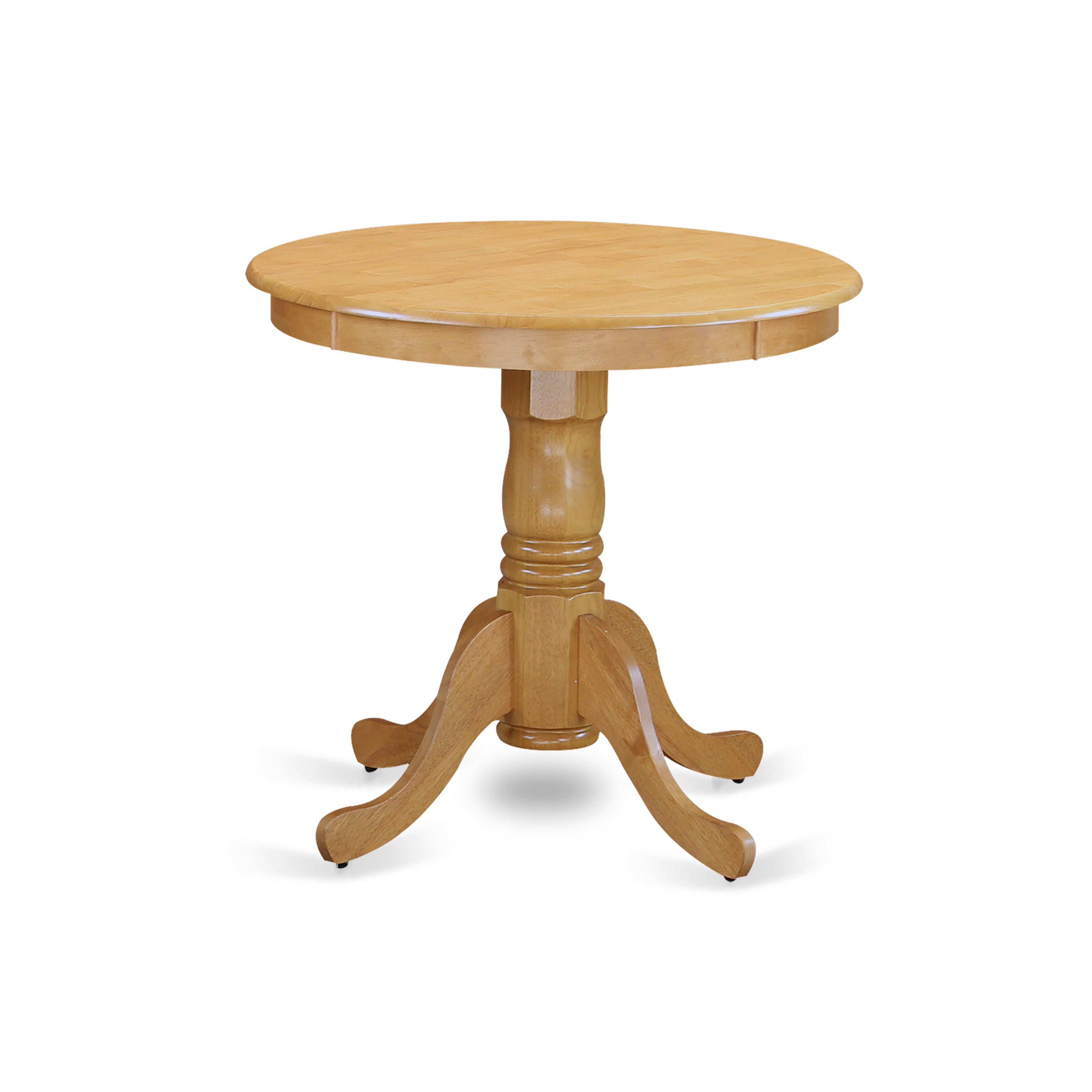 EMT-OAK-TP Edan Dining Table Made of Rubber Wood, 30 Inch Round, Oak Finish