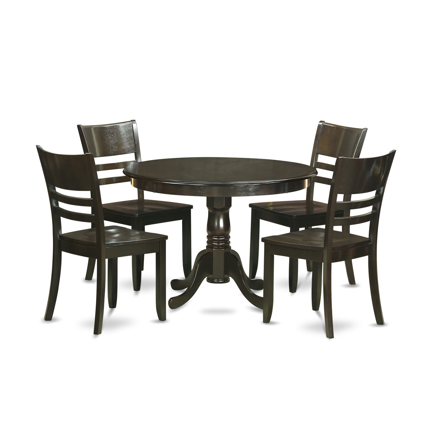 HLLY5-CAP-W 5 PC small Kitchen Table and Chairs set-Dining Table and 4 dinette Chairs