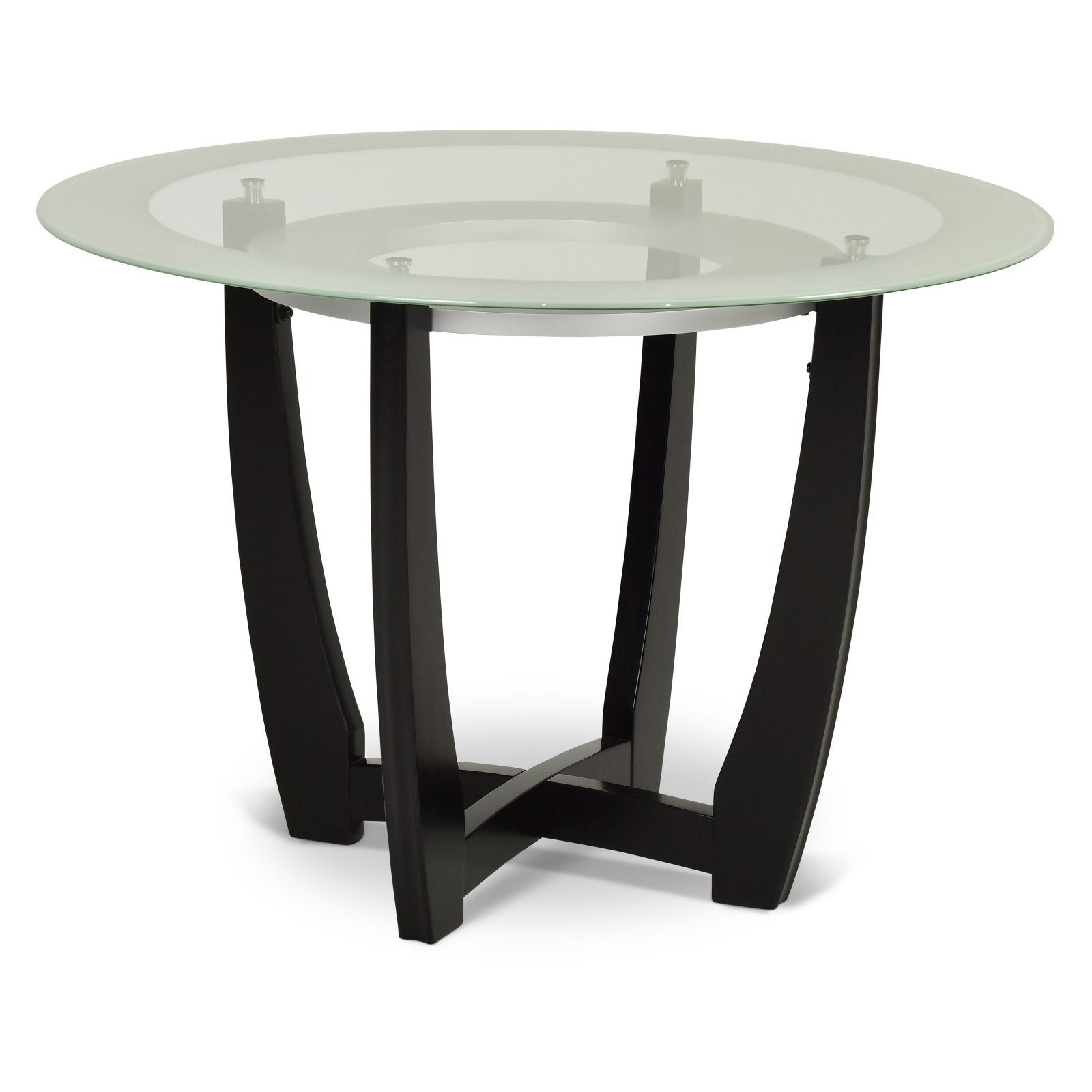 Steve Silver Verano 45" Round Glass Top Dining Table in Espresso Finish Base