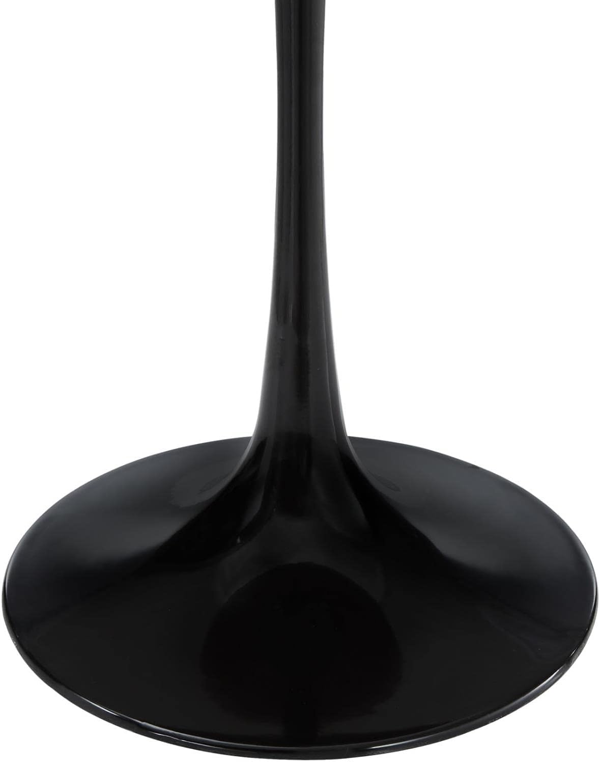 Modway Lippa Mid-Century Modern 20" Round Side Table With Walnut Top and Black Base