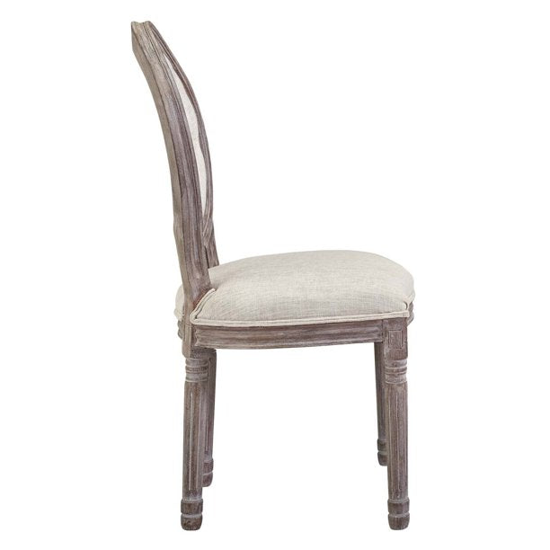 Modway Arise French Vintage Tufted Upholstered Fabric Dining Side Chair in Gray