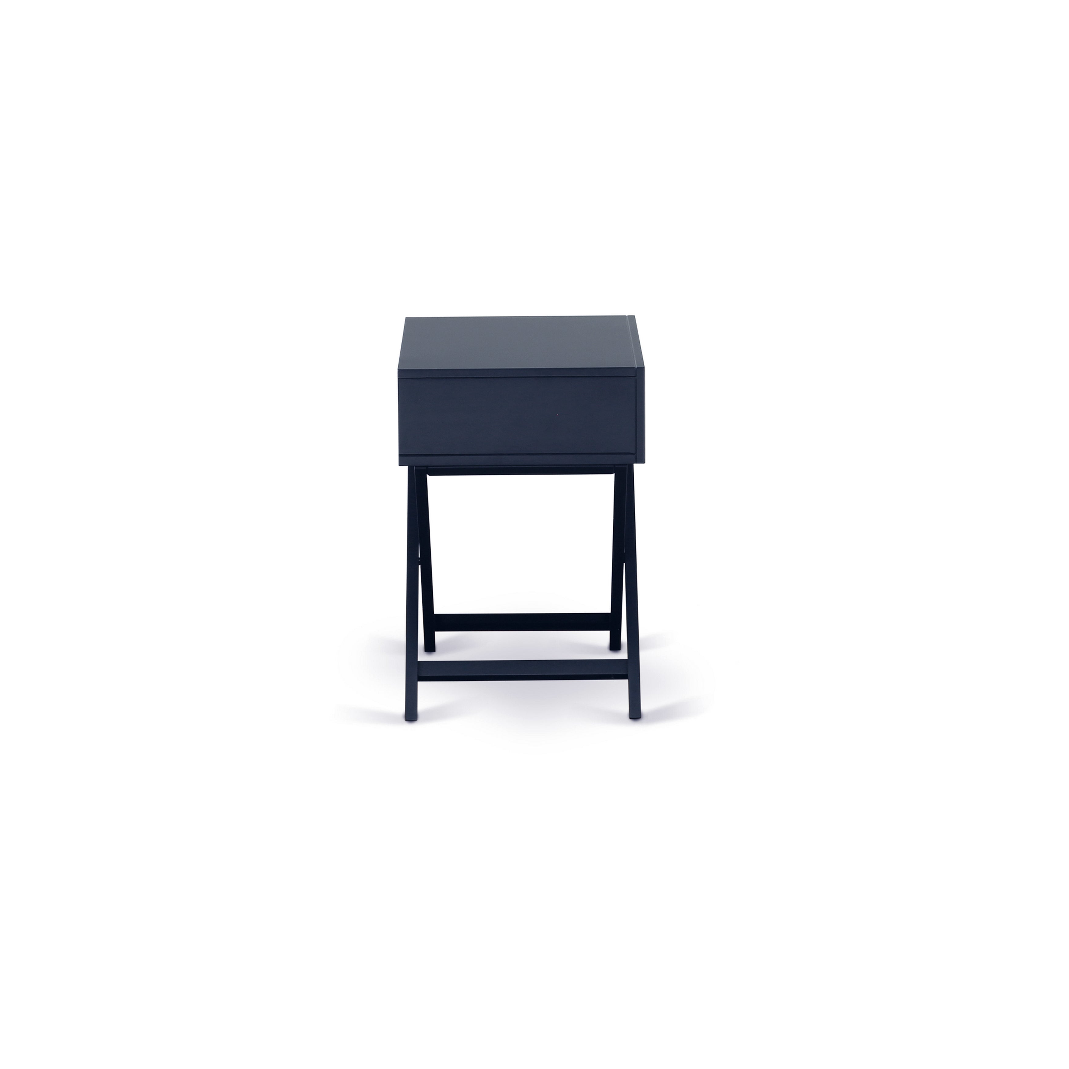 Hamilton Square Night Stand End Table With Drawer in Navy Blue Finish