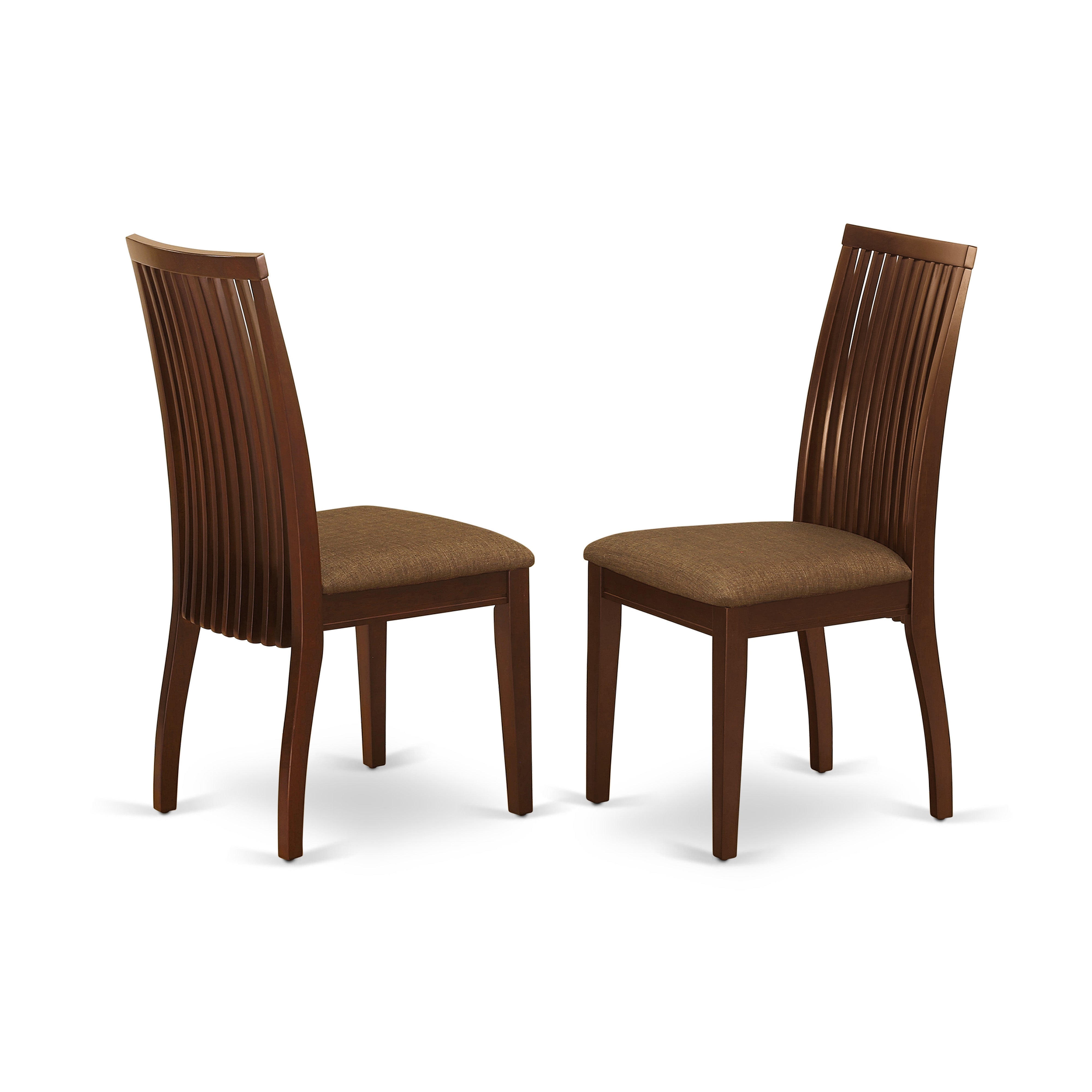 HLIP3-MAH-C 3Pc Dinette Set Includes a Rounded Kitchen Table and Two Microfiber Seat Dining Chairs, Mahogany Finish