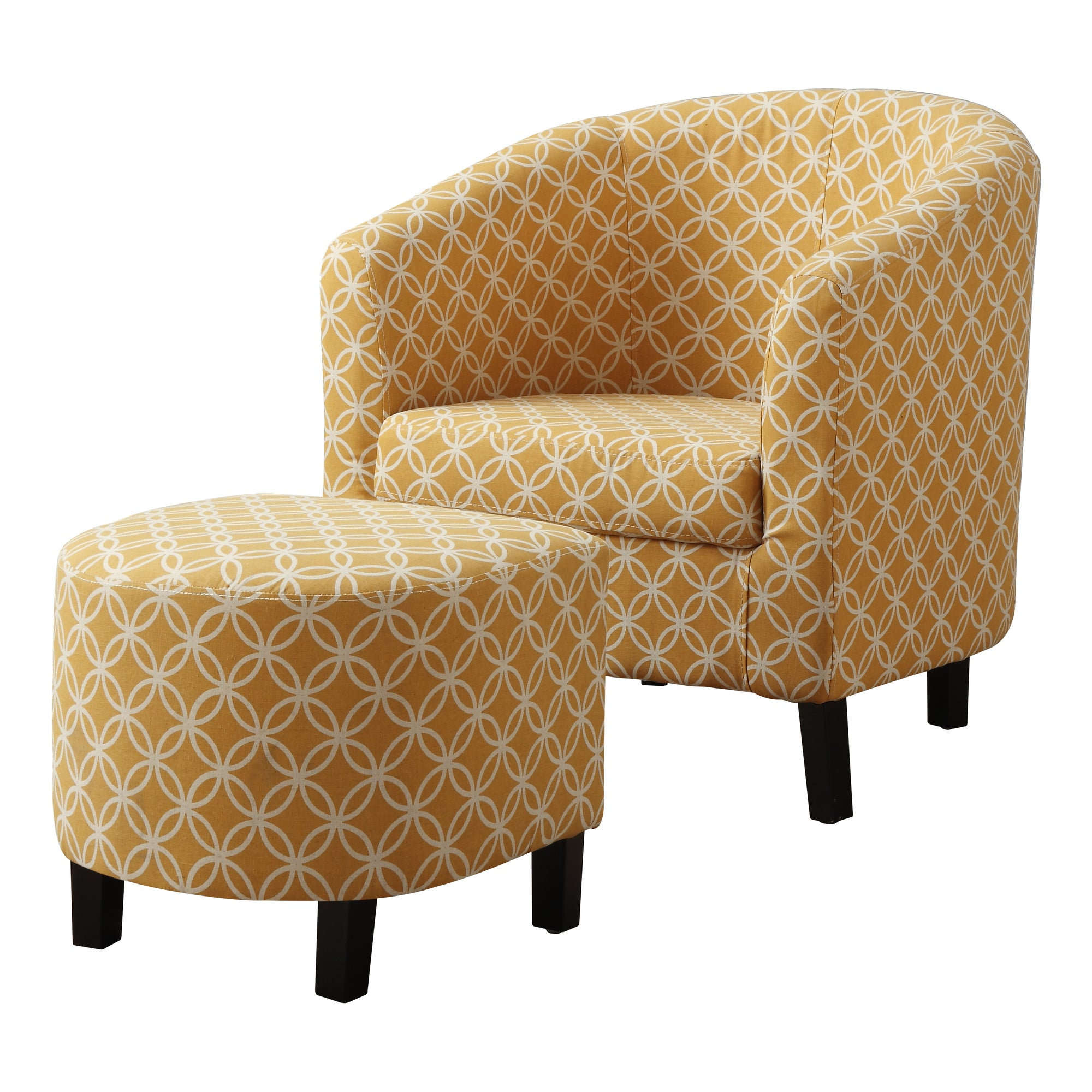 ACCENT CHAIR - 2PCS SET/ BURNT YELLOW " CIRCULAR "