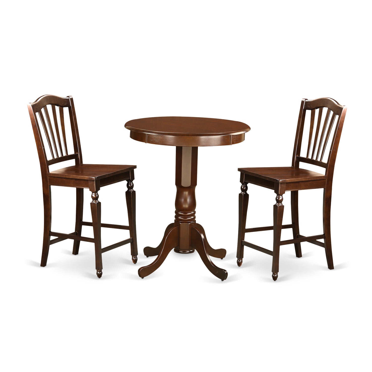 EDCH3-MAH-W 3 PC pub Table set - Kitchen Table and 2 counter height stool.