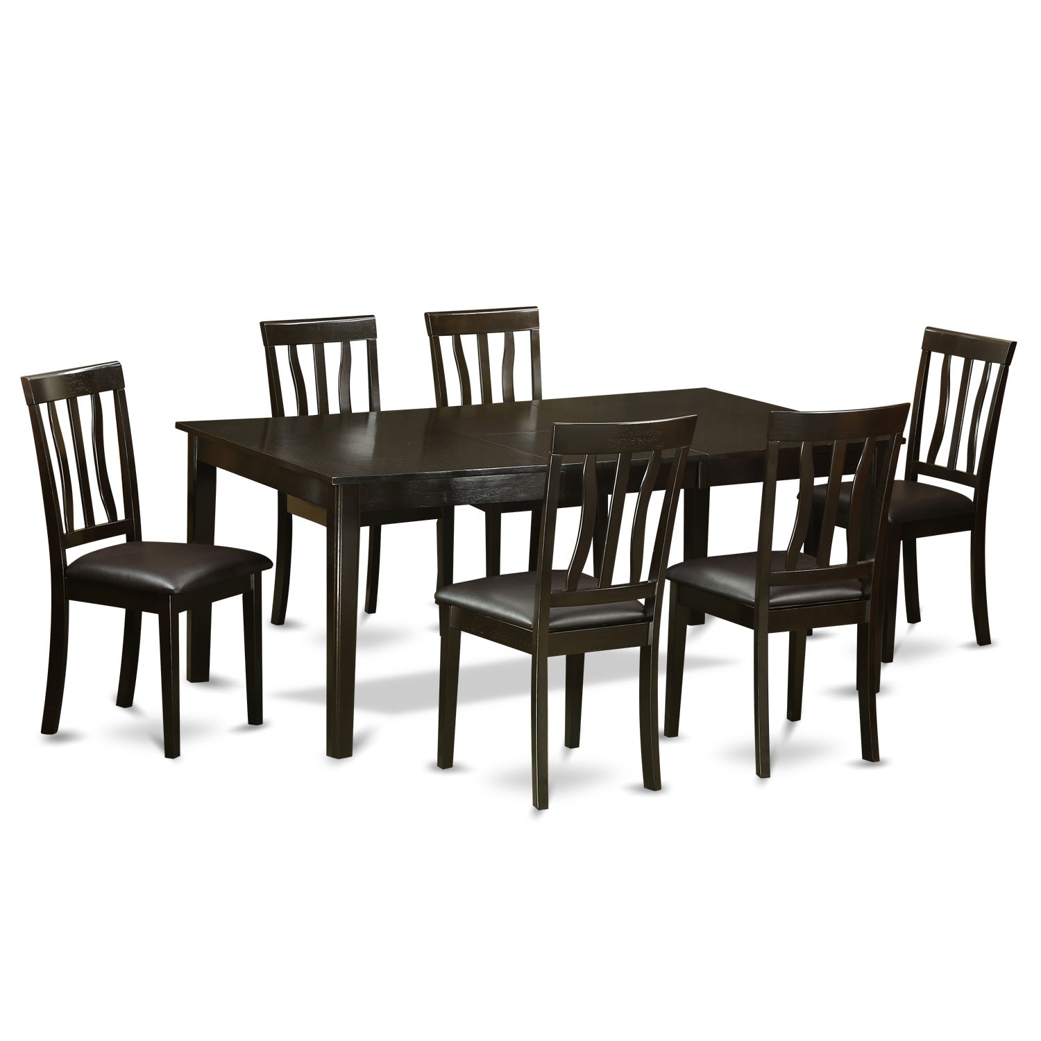 HEAN7-CAP-LC 7 Pc Dining set-Table with Leaf and 6 Dinette Chairs.