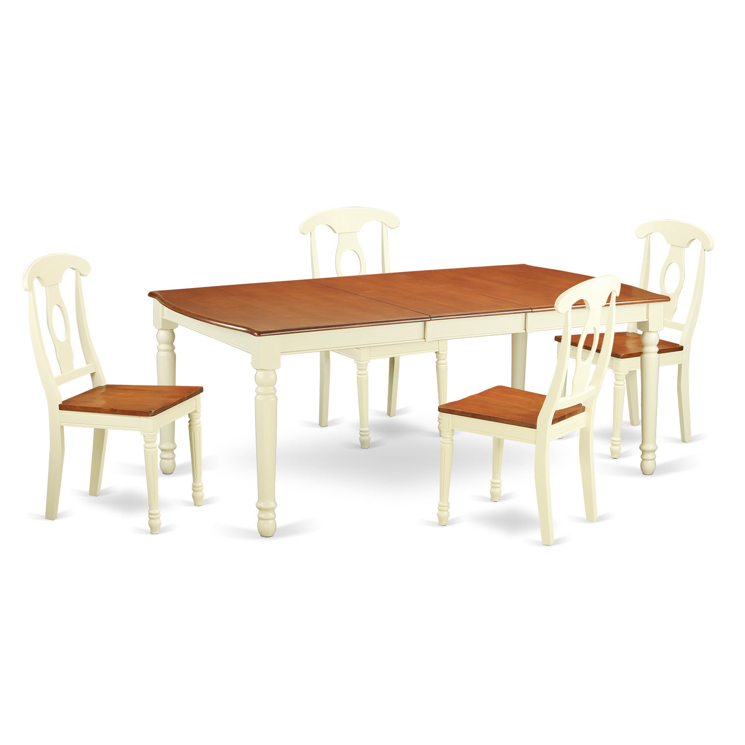 DOKE5-WHI-W 5 Pc Dining room set -Kitchen dinette Table and 4 Dining Chairs