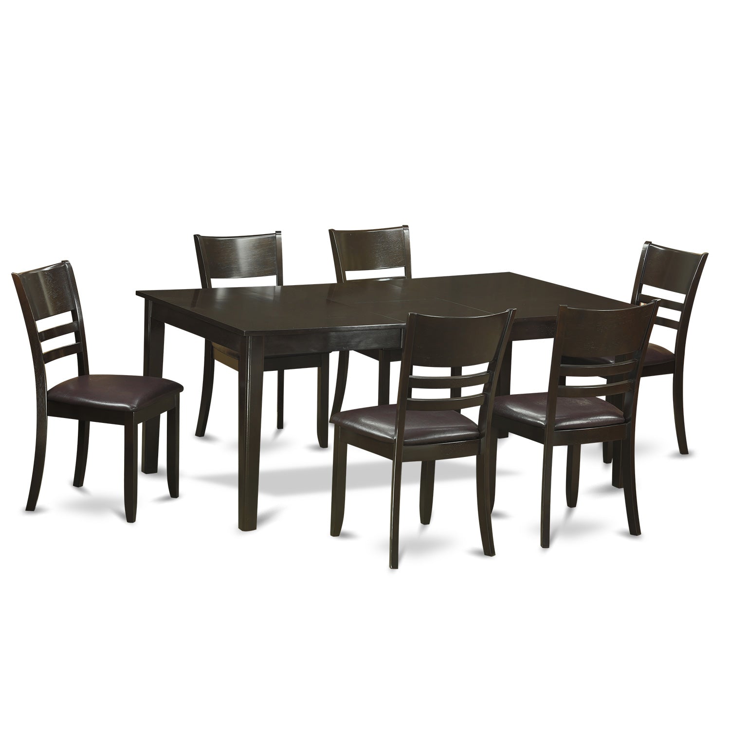 HELY7-CAP-LC 7 PC formal Dining room set-Kitchen Table with Leaf and 6 Dining Chairs.