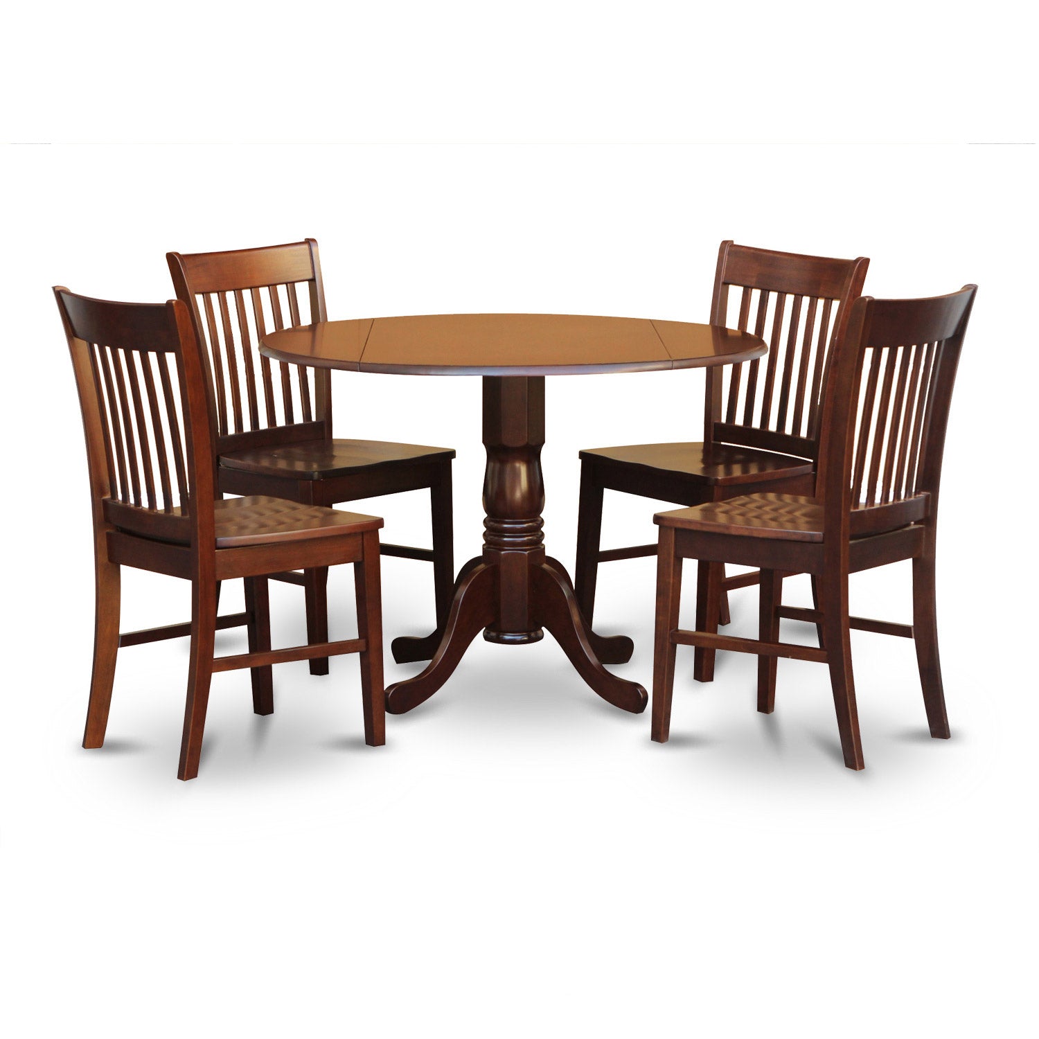 DLNO5-MAH-W 5 Pc small Kitchen Table and Chairs set-small Kitchen Table plus 4 Kitchen Chairs