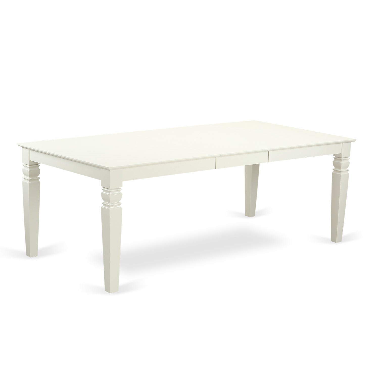 LGT-LWH-T Logan Dining Table with Wood Seat - Linen White Finish.