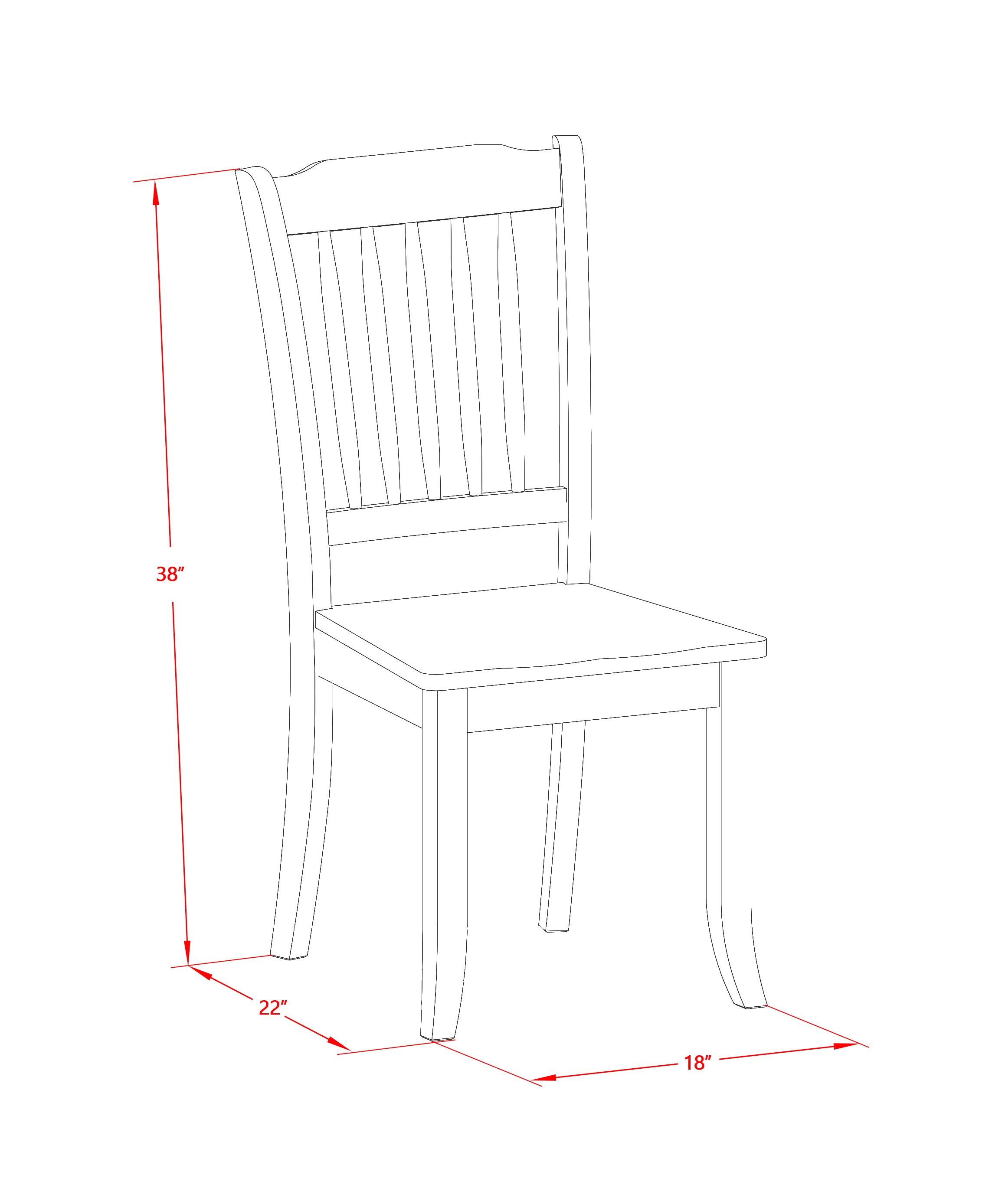 DAC-BMK-W Danbury vertical slatted back chairs in buttermilk finish
