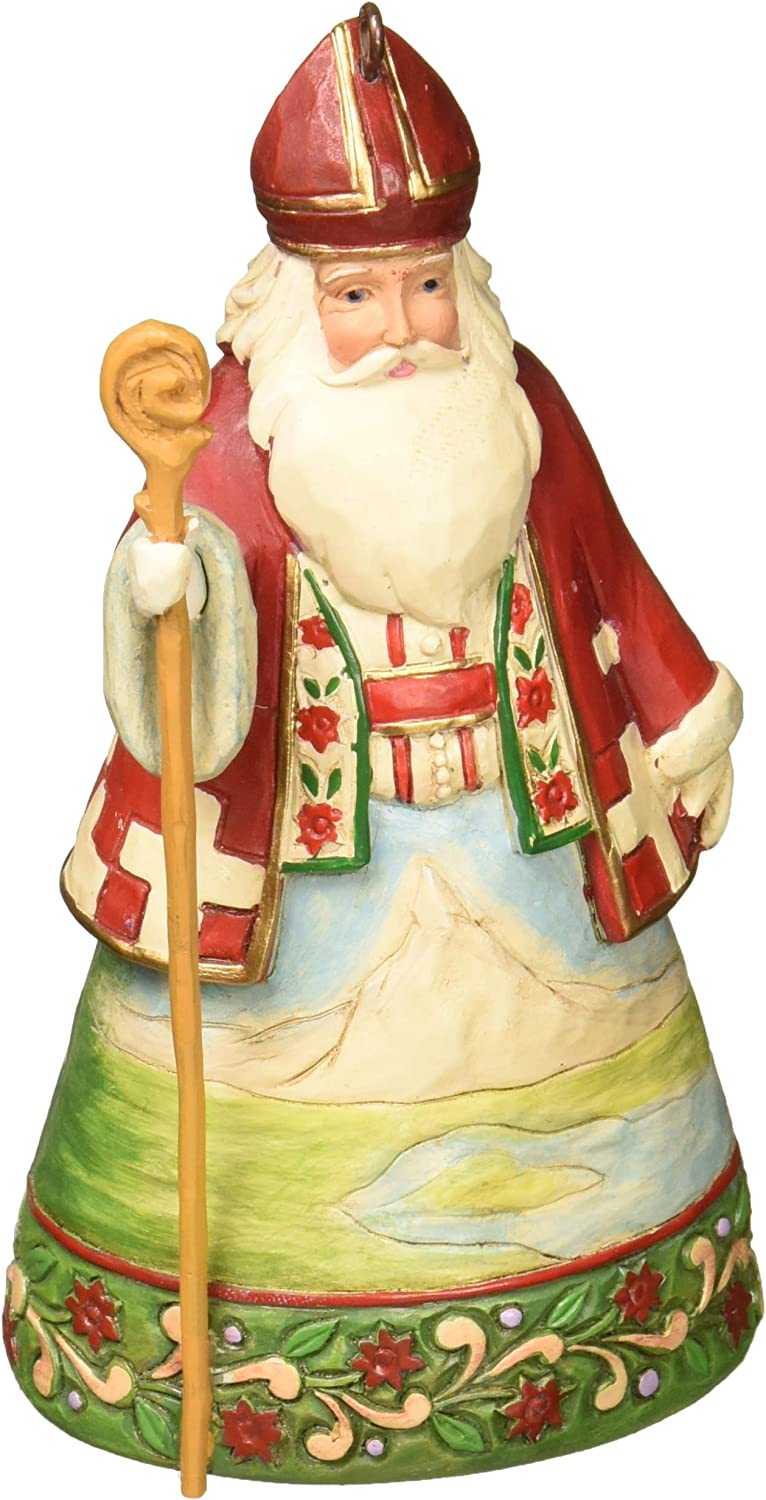 Jim Shore Heartwood Creek Swiss Santa Stone Resin Hanging Ornament