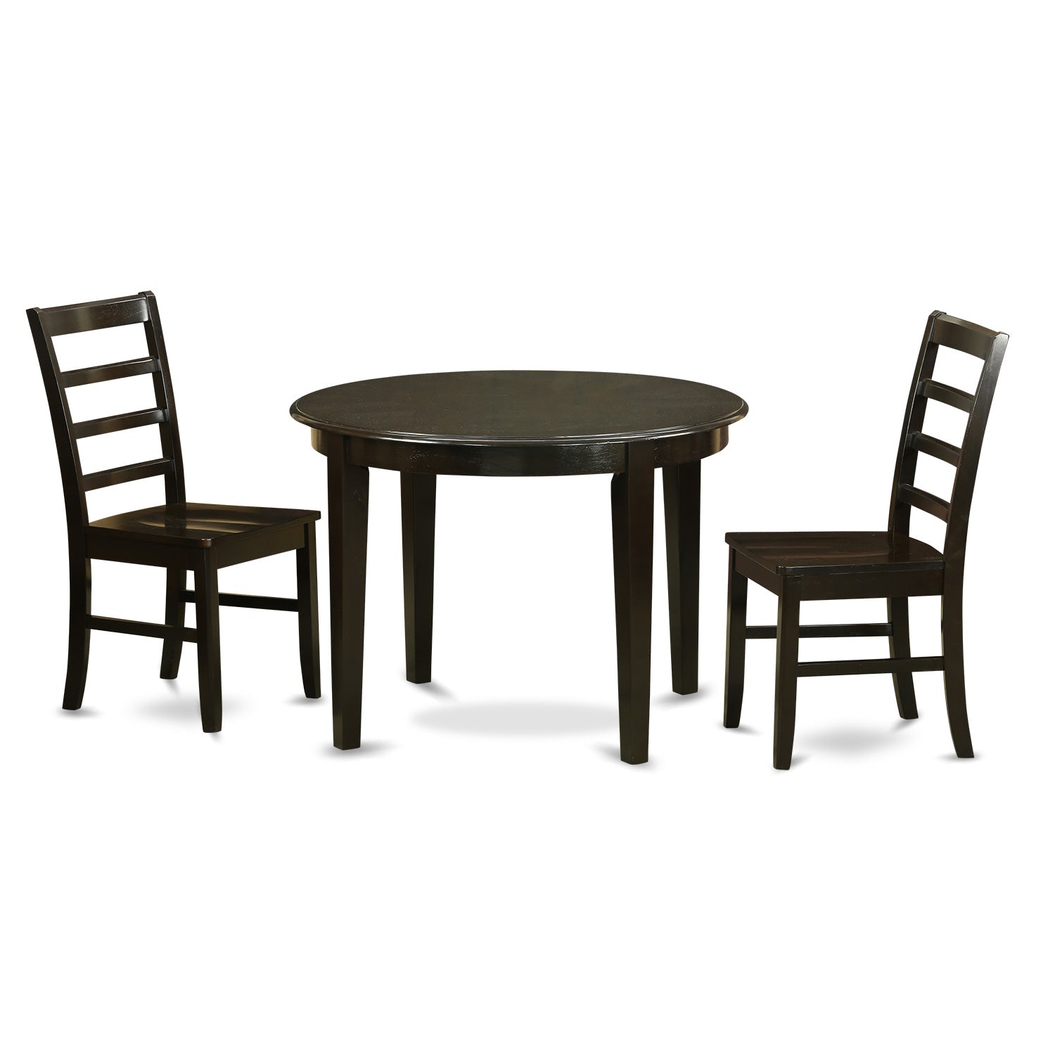 BOPF3-CAP-W 3 Pc small Kitchen Table and Chairs set-Table and 2 Wood Dining Chairs