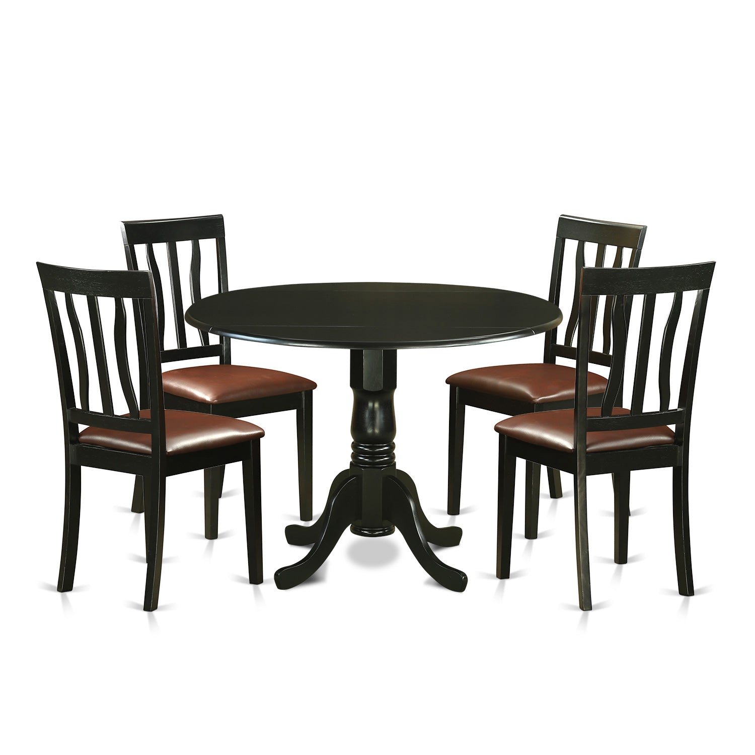 DLAN5-BLK-LC 5 PC Dining room set for 4-Dinette Table and 4 Kitchen Chairs
