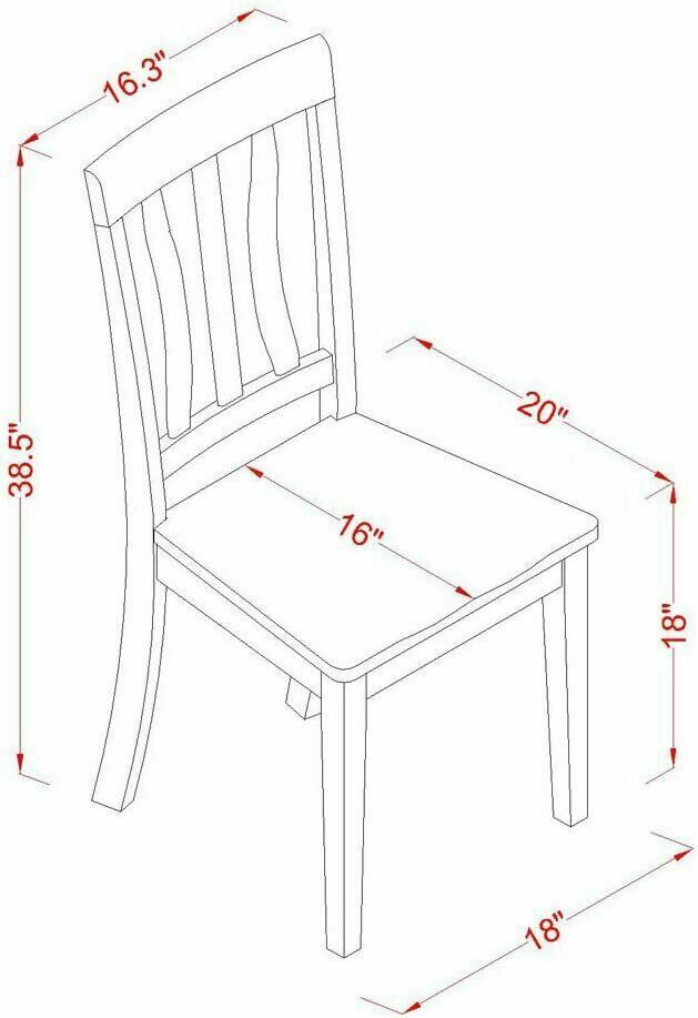 Norfolk Solid Wood Dining chair with Wood Seat Black Finish Set Of 2