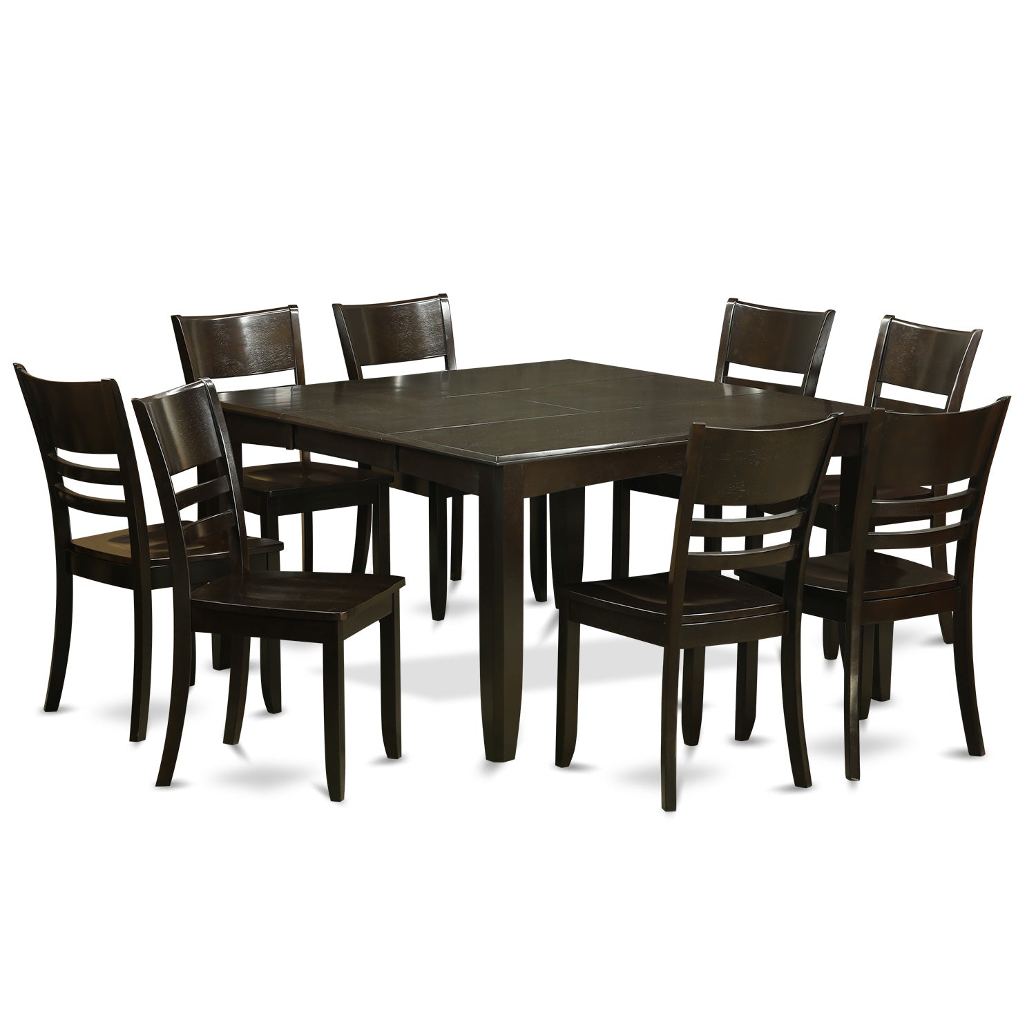 PFLY9-CAP-W 9 PC Dining room set-Kitchen Table with Leaf and 8 Kitchen Chairs.