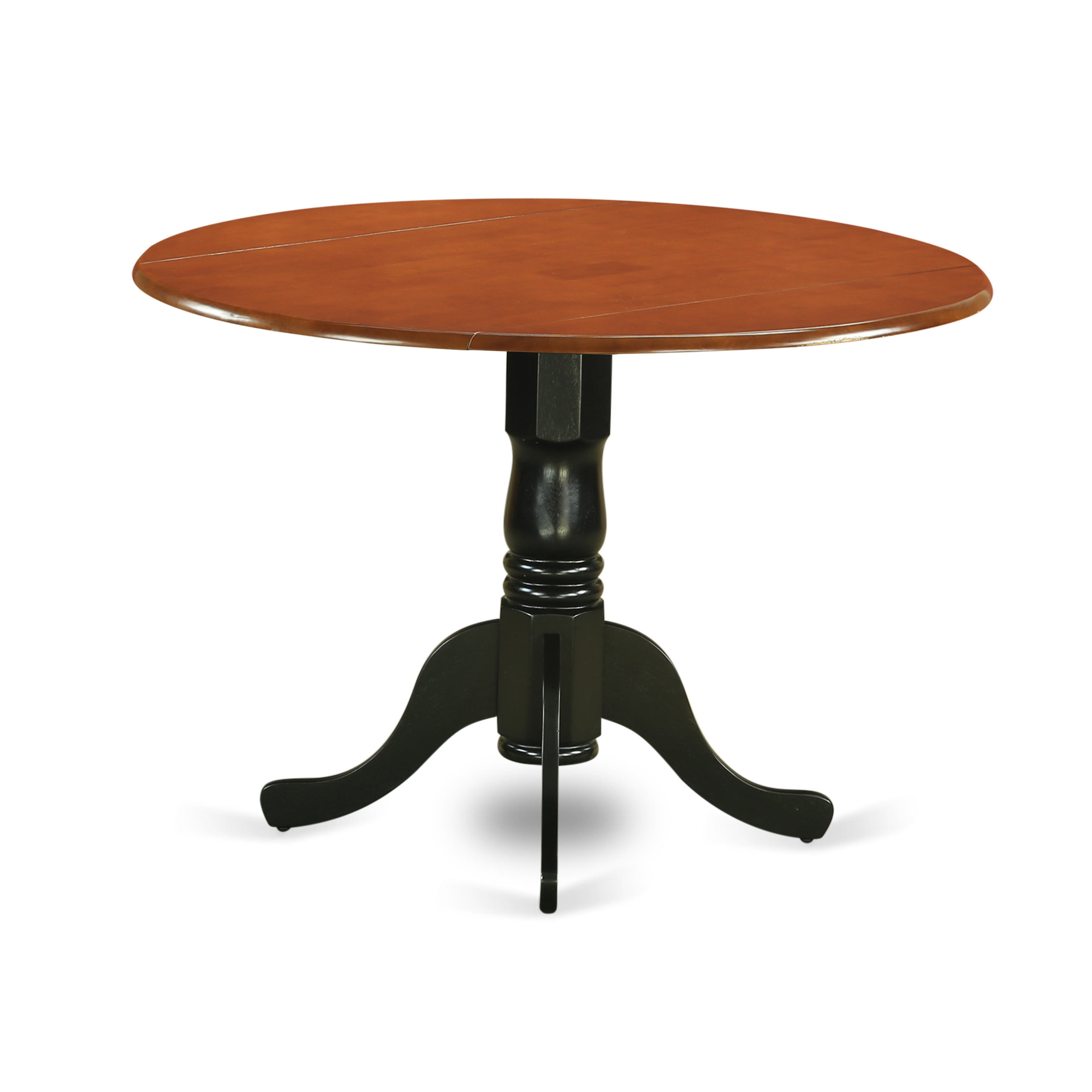 DLT-BCH-TP Round Table with 29" Drop Leaves in Saddle Brown