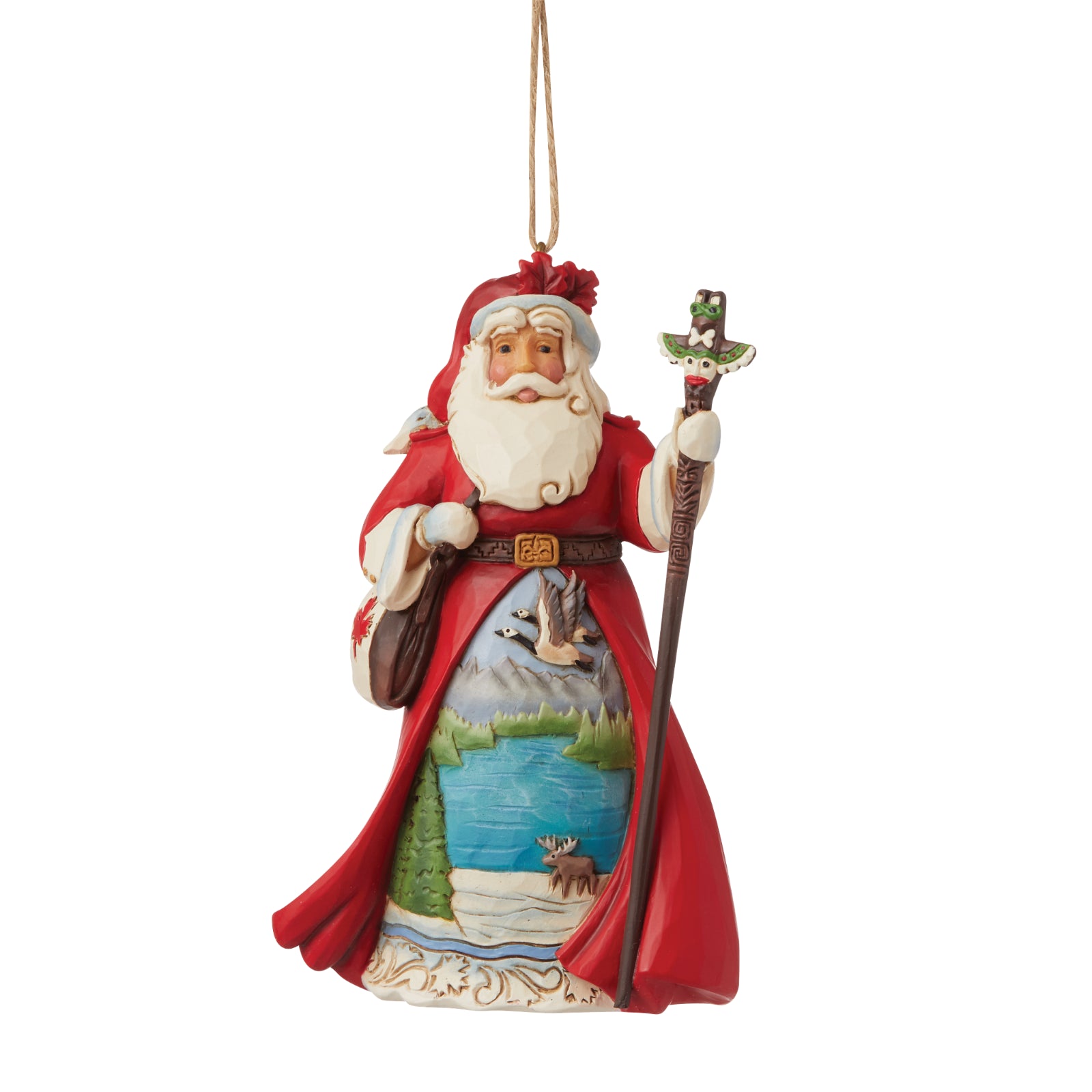 Jim Shore Heartwood Creek Christmas Around The World Canadian Santa Hanging Ornament