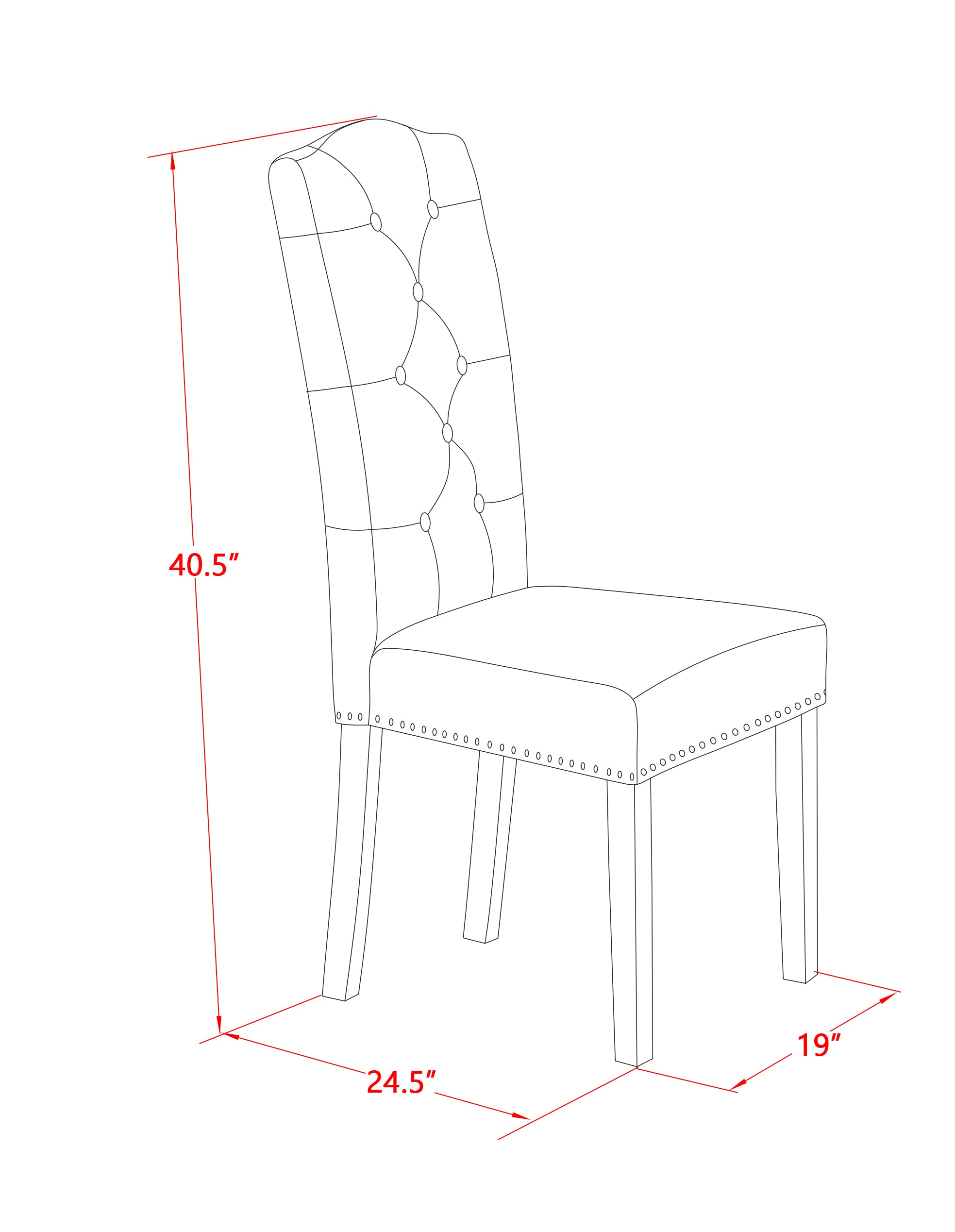 Elsa Parson Chair with Mahogany Finished Leg and Dark Khaki Fabric Color