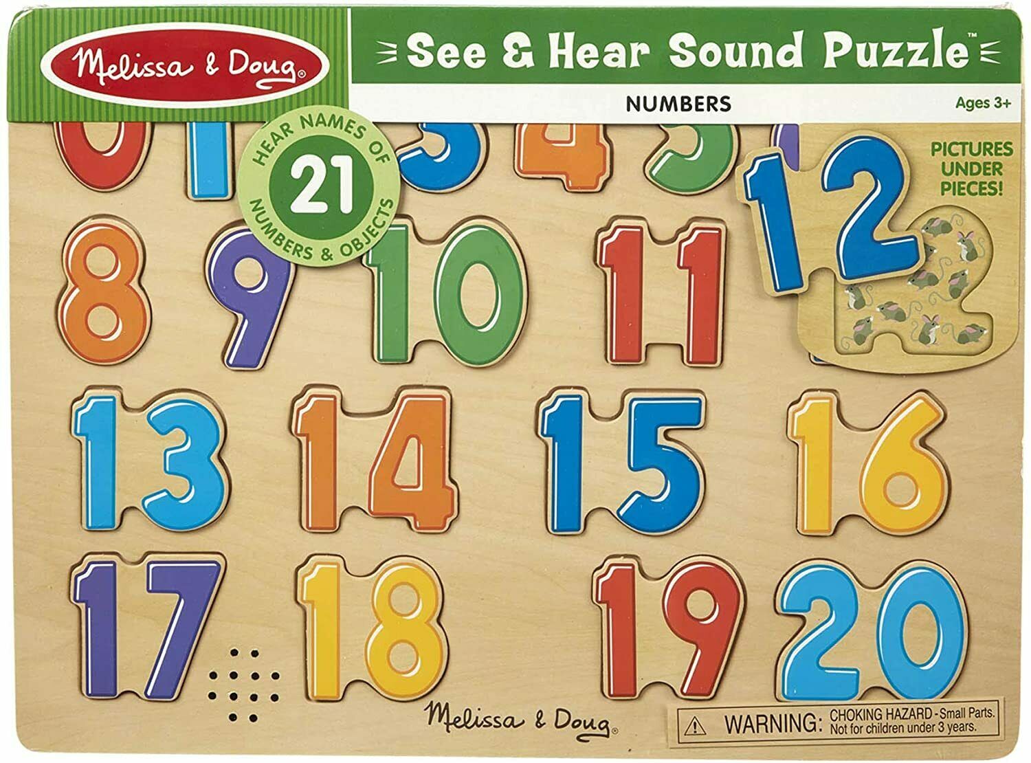 Melissa & Doug Numbers 1 - 20 Sound Wooden Puzzle 339