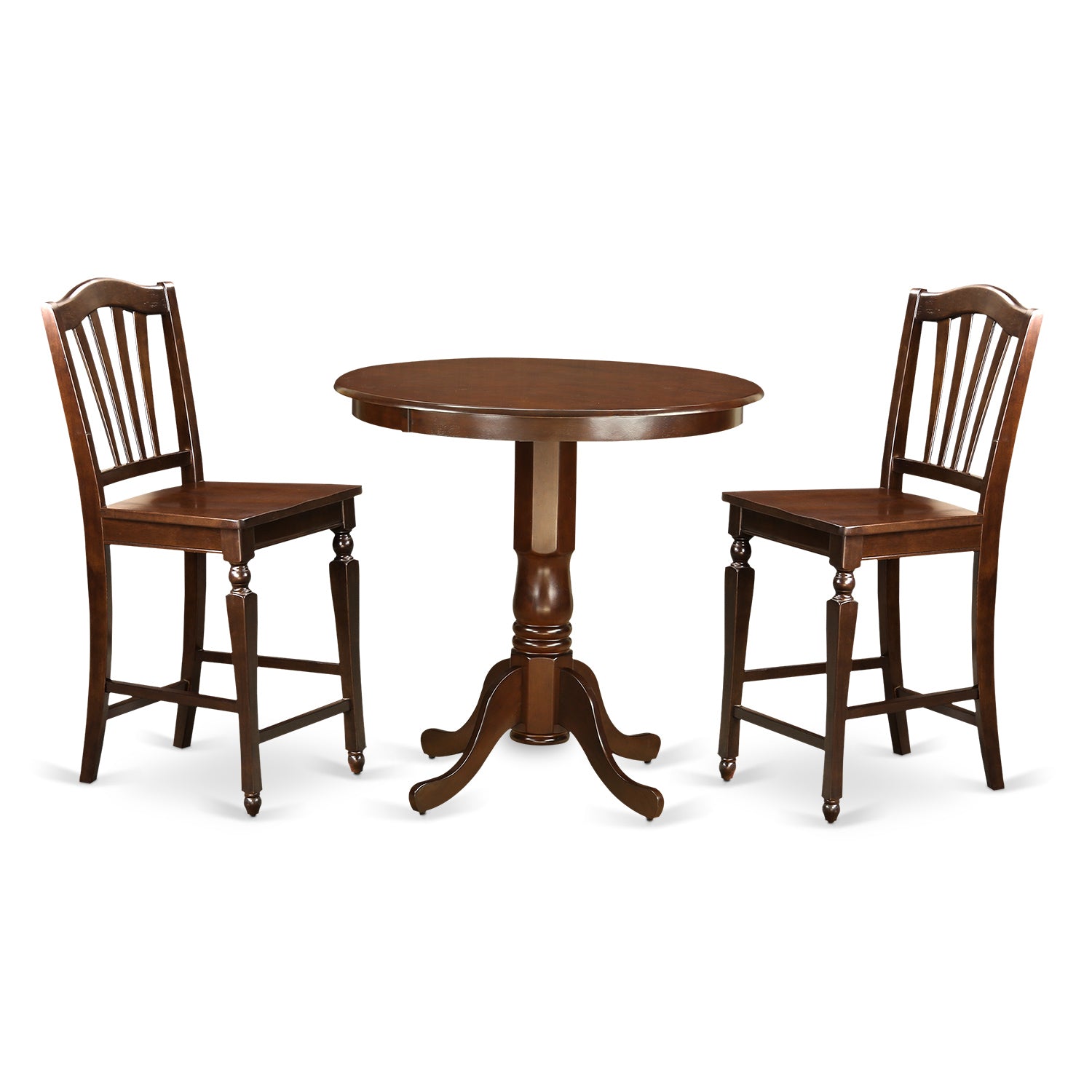 JACH3-MAH-W 3 PC counter height set-pub Table and 2 counter height Dining chair
