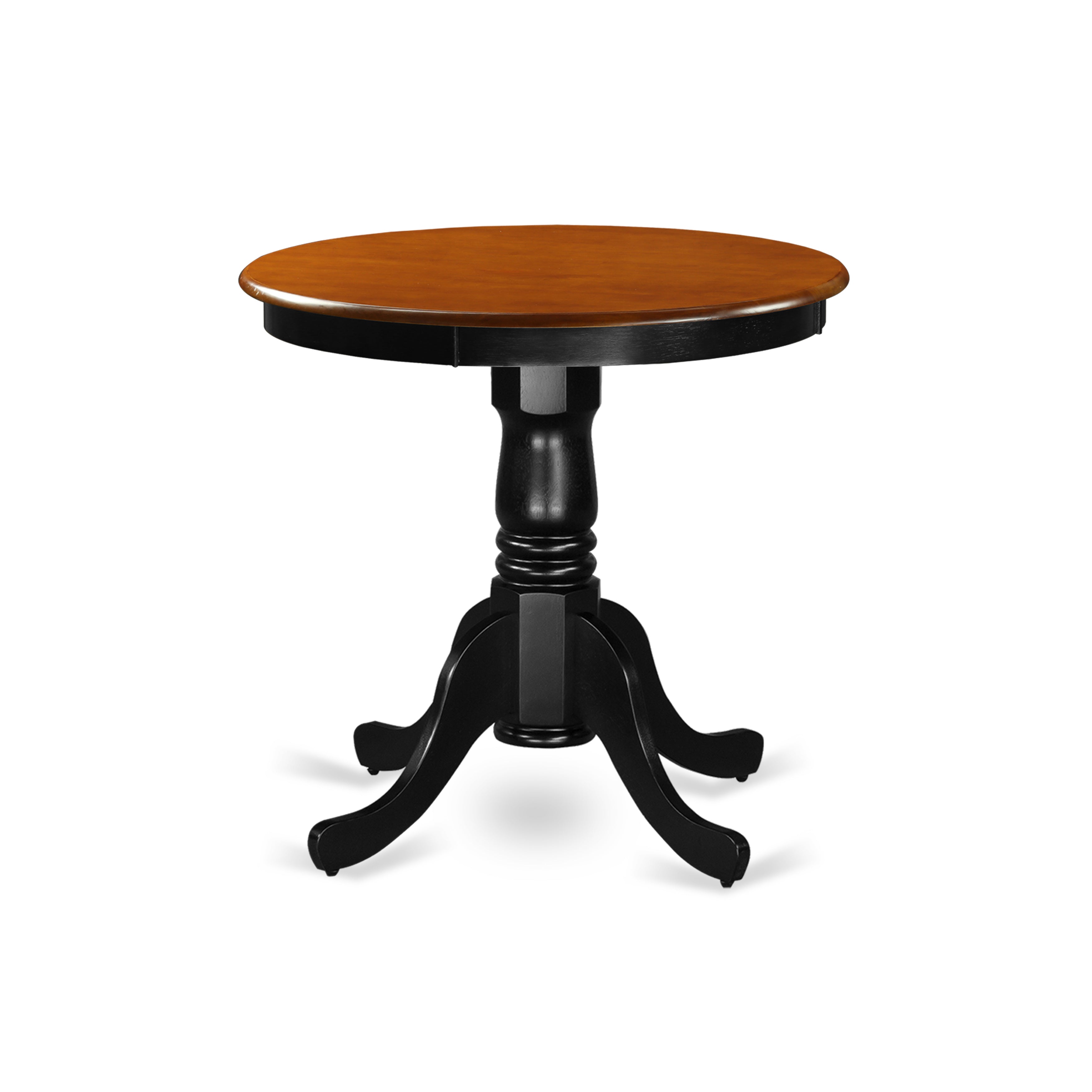 EMT-BCH-TP Edan Dining Table Made of Rubber Wood, 30 Inch Round, Black and Cherry Finish