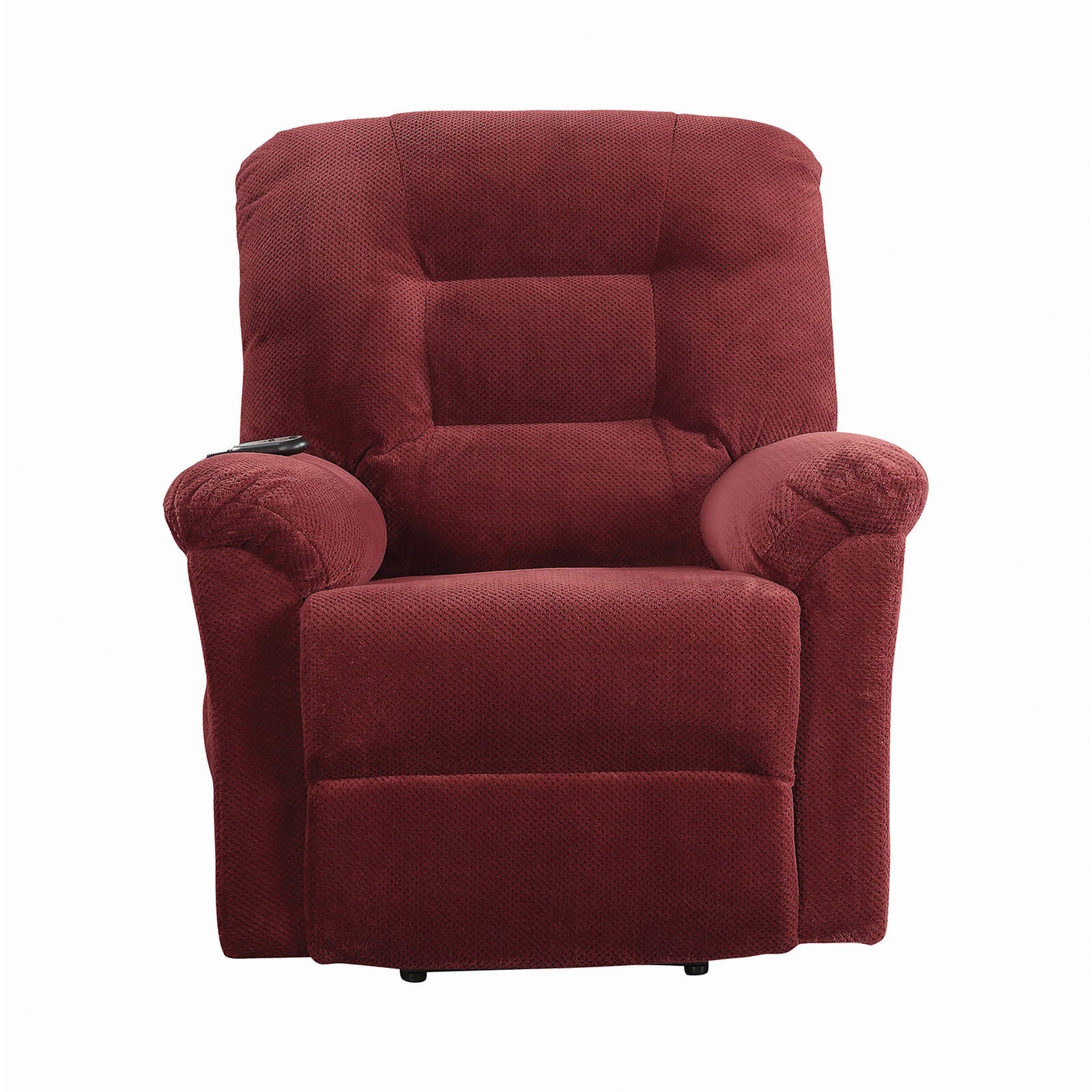 Coaster Upholstered Chenille Power Lift Recliner Brick Red