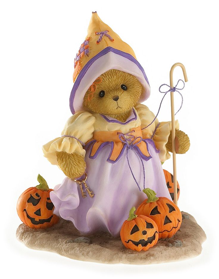 Cherished Teddies "A Witch's Garden" Esmeralda Witch Beat in Pumpkin Patch