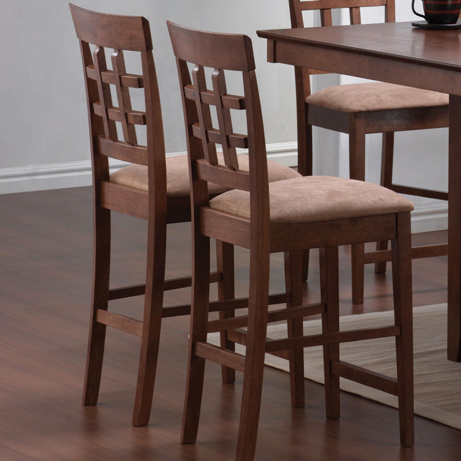 Gabriel Wheat Back Upholstered Counter Height Stools Chairs Warm Brown (Set of 2