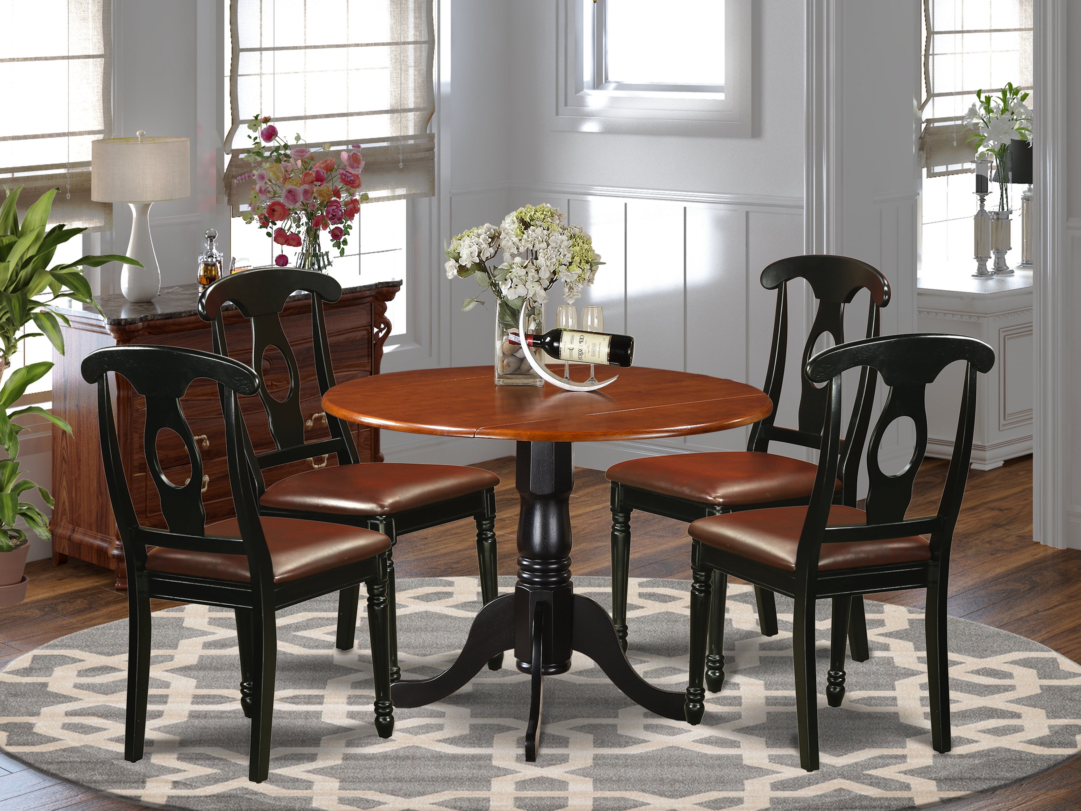 DLKE5-BCH-LC 5 PC Kitchen Table set-Dining Table and 4 Kitchen Chairs