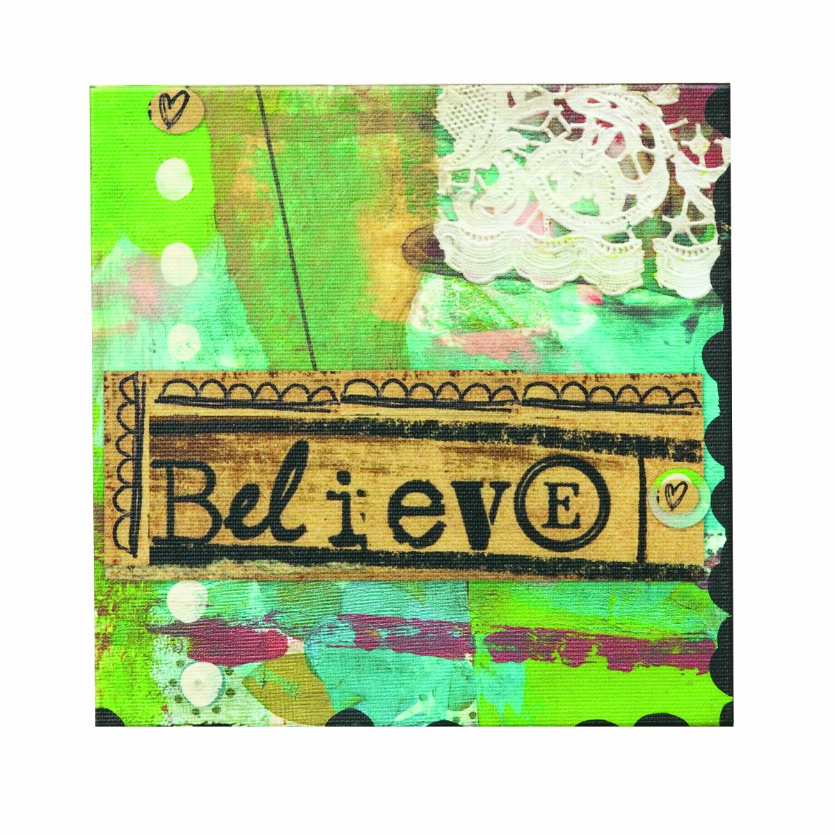 Kelly Rae Roberts Believe Green Wall Art, 6 Square Inch