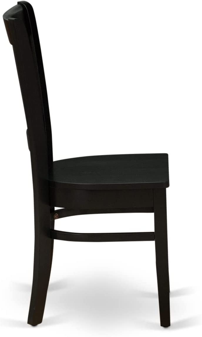 Vancouver Dining Chairs with Wood Seat - Black Finish - Set of 2