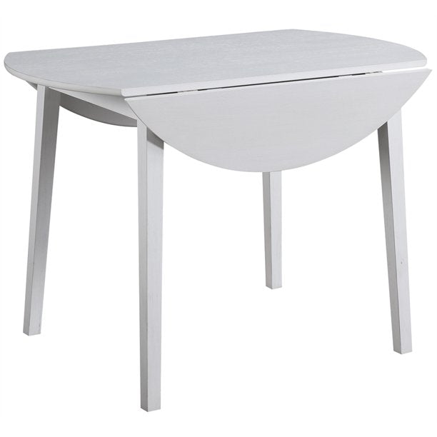 Naples White Wood Drop-leaf Dining Table