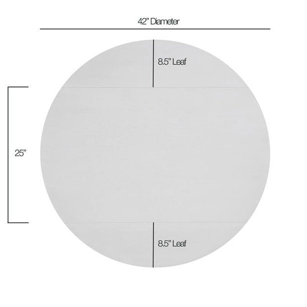 Naples White Wood Drop-leaf Dining Table
