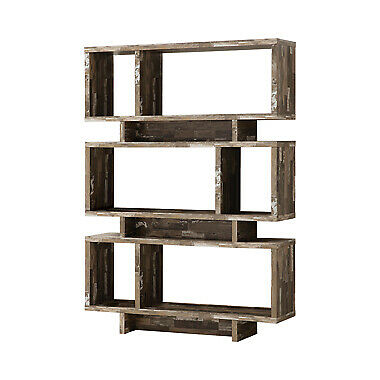 Modern 3-Tier Geometric Bookcase Salvaged Cabin