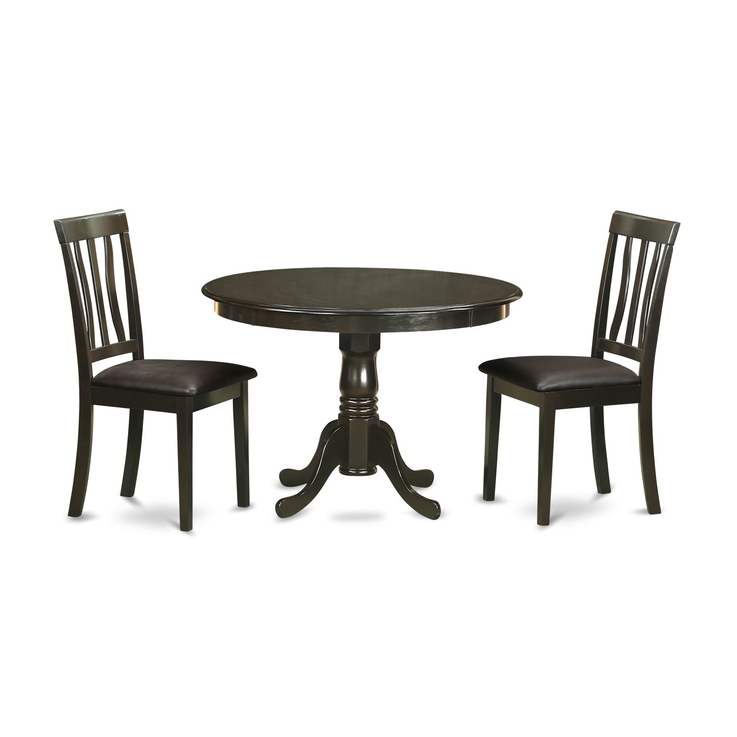 HLAN3-CAP-LC 3 PC small Kitchen Table and Chairs set-Dining Table and 2 dinette Chairs.