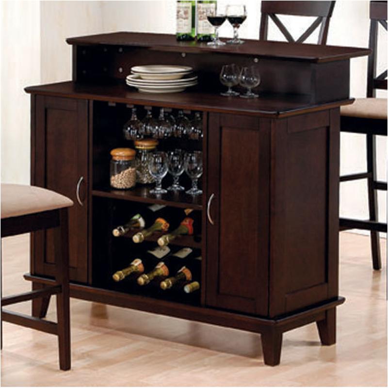 2-Door Bar Unit With Adjustable Shelves Cappuccino