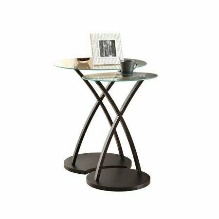Contemporary 2-Piece Bentwood Nesting Table Set in Cappuccino