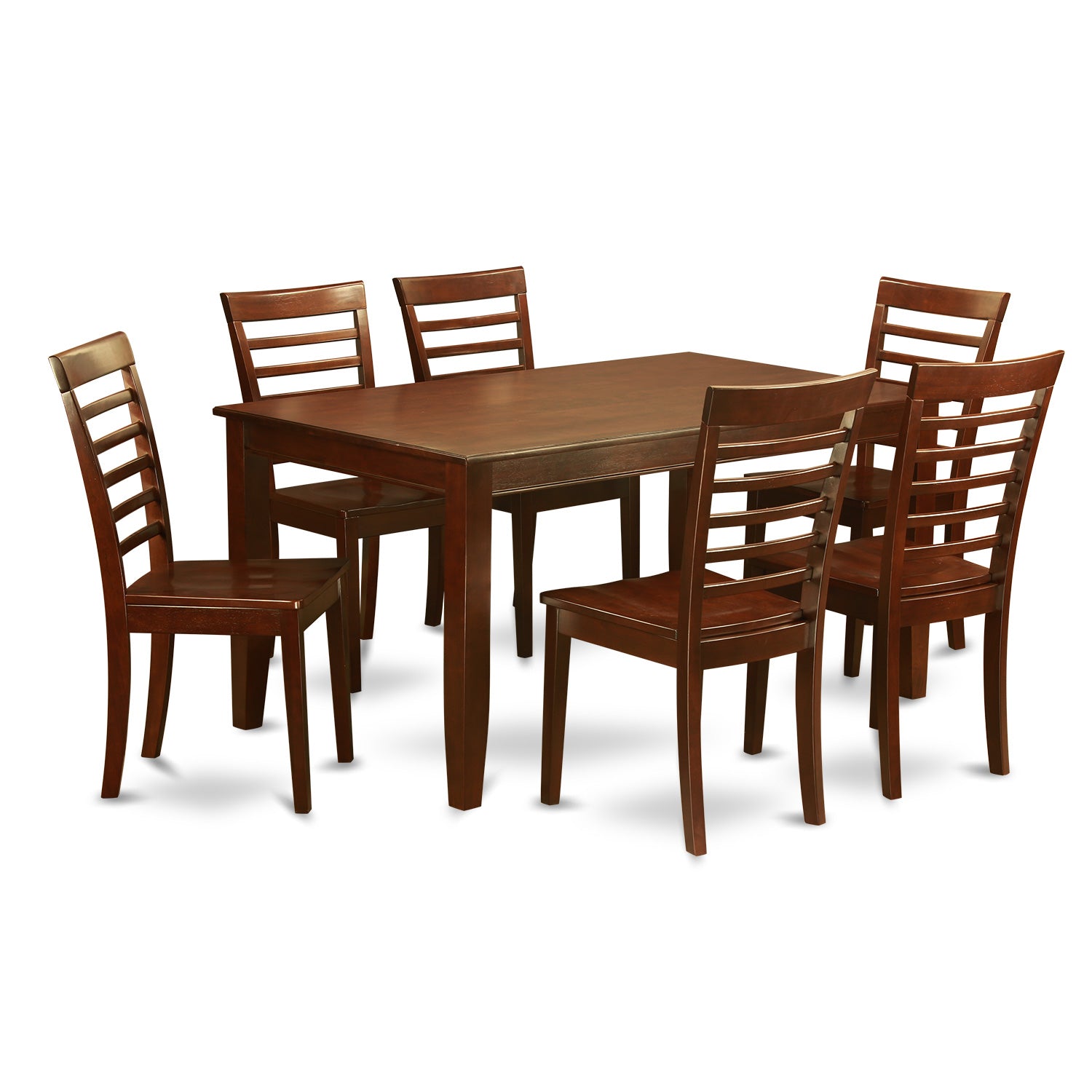 DUML7-MAH-W 7 PC Dining set-Dining Table with 6 Dining Chairs