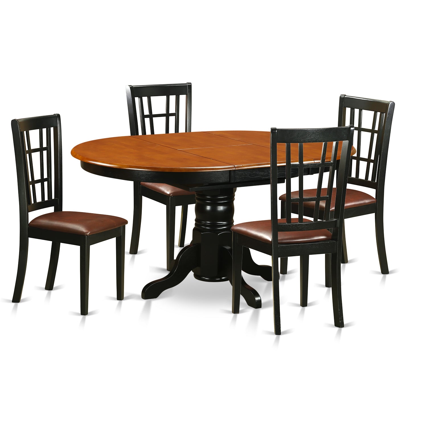 KENI5-BCH-LC 5 PC Kitchen Table set-Dining Table with 4 Wooden Kitchen Chairs
