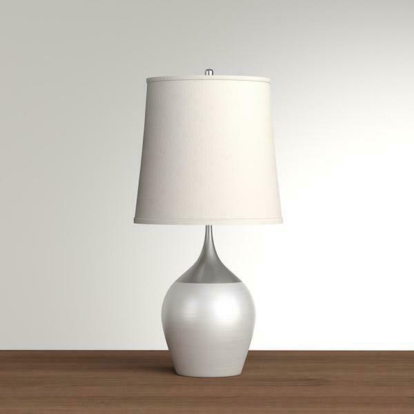 Empire Teardrop Shade Table Lamps Silver and Chrome (Set of 2)