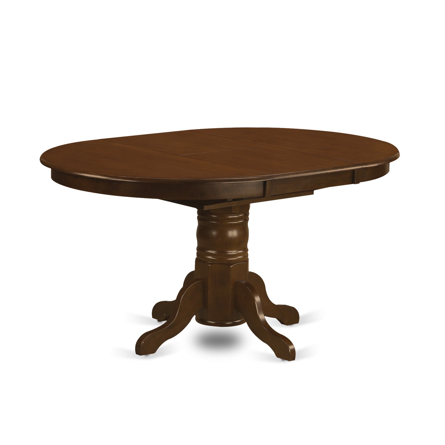 KET-ESP-TP Oval a Pedestal Oval Dining Table 42"x60" with 18" Butterfly Leaf