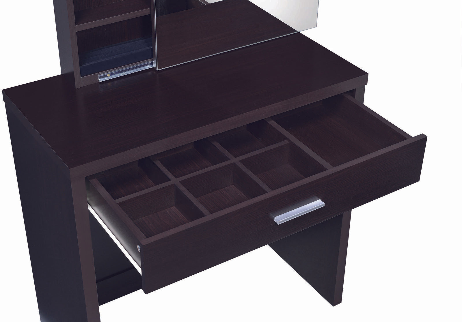 Harvey 2-Piece Vanity Set With Lift-Top Stool Cappuccino