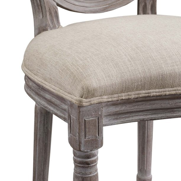 Modway Arise French Vintage Tufted Upholstered Fabric Dining Side Chair in Gray
