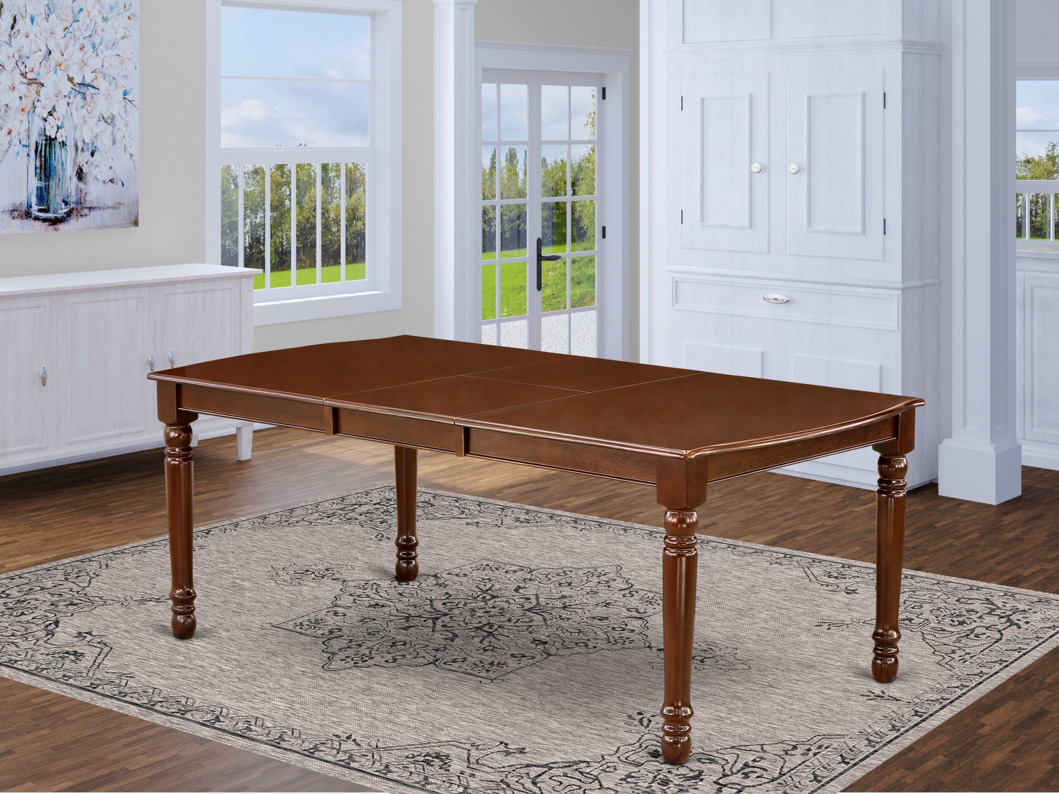DOT-MAH-T Dover Dining Room table with 18" Butterfly Leaf -Mahogany Finish.