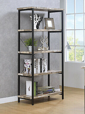 Modern Skelton 4 Shelf Bookcase Salvaged Cabin And Black