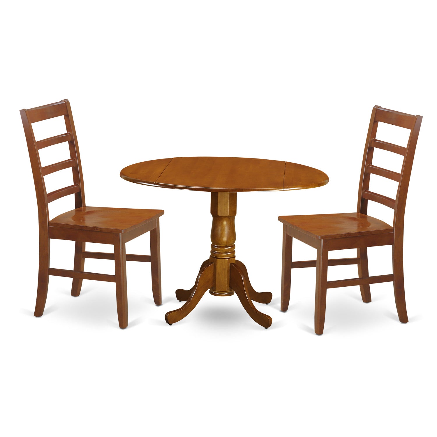 DLPF3-SBR-W 3 PcKitchen Table set-Small Kitchen Table and 2 Wood Kitchen Chairs