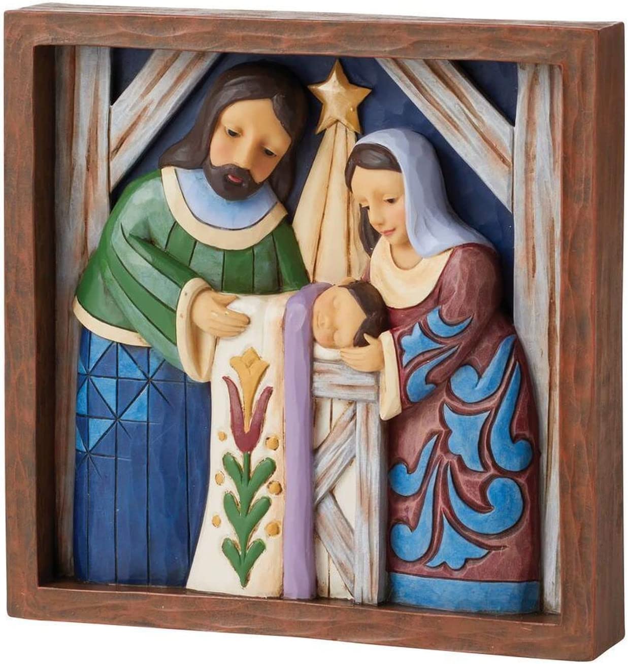 Enesco Jim Shore Heartwood Creek Holy Family Plaque