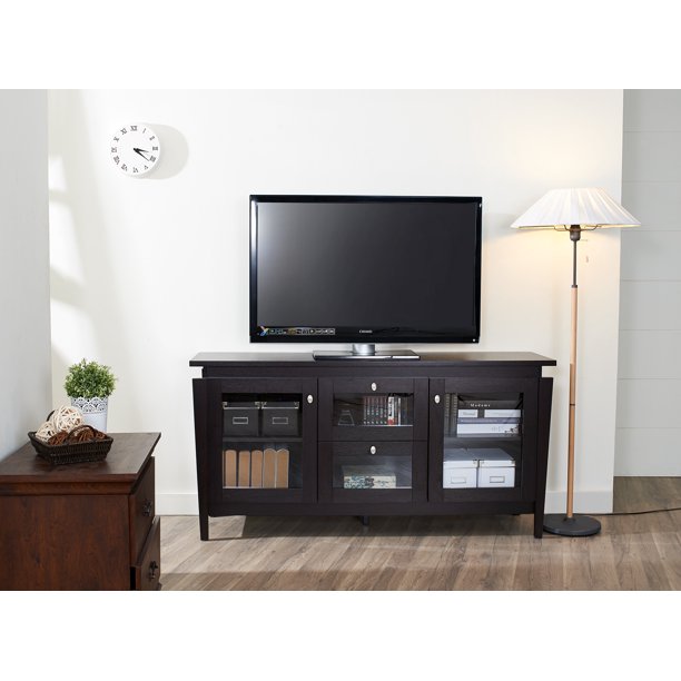 Furniture of America Kate Modern 60-inch Wood TV Stand in Cappuccino
